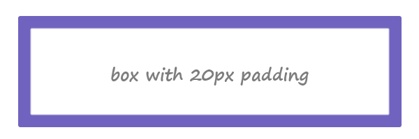 A rectangle with 20px padding