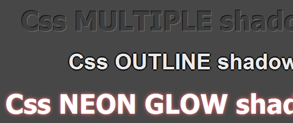 CSS text shadow effects