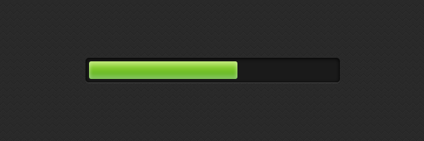 A green progress bar on a dark background