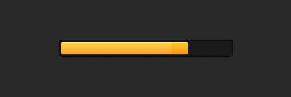 A yellow progress bar on a dark background