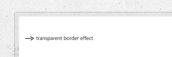 HTML heading with transparent border
