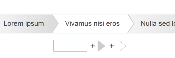 CSS breadcrumbs example with pseudo-elements as triangle shapes