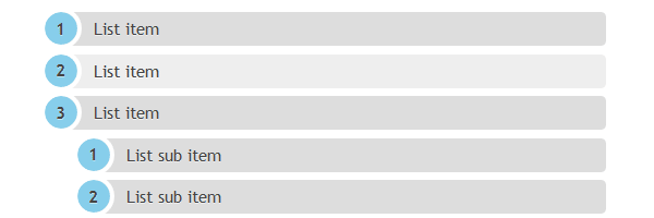 Round shaped numbers for HTML ordered list