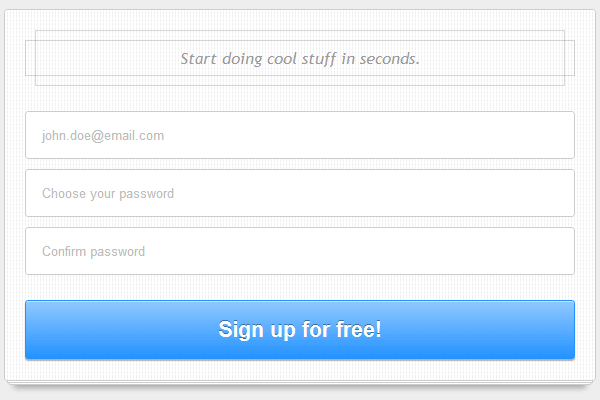 CSS3 signup form