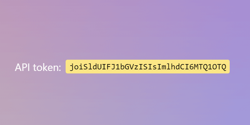 An API token example you can copy with JS and Clipboard API